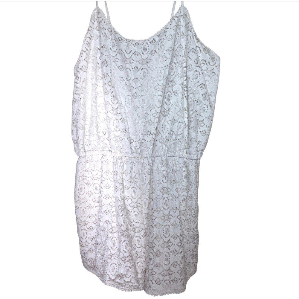 Mossimo Supply Co‎ White Lace Spaghetti Strap Romper Cover Up XL